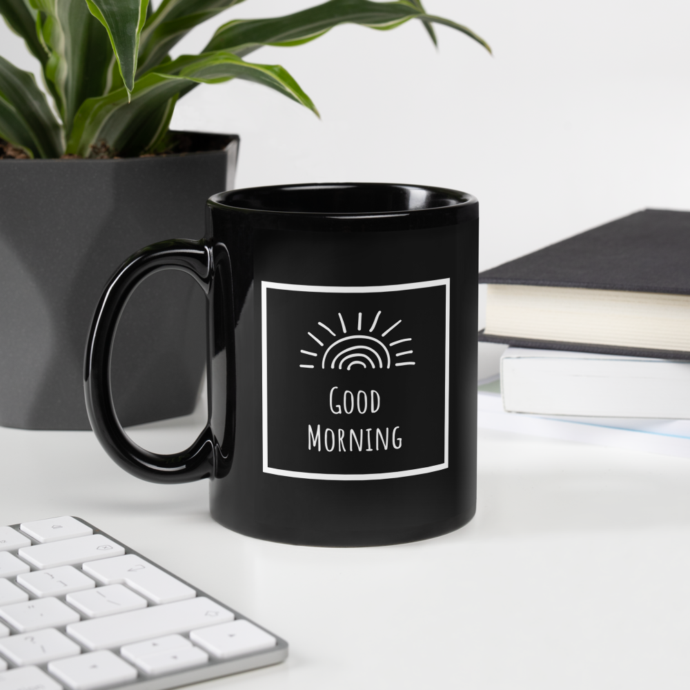 Black Glossy Mug - Have you talked to God about it / Good Morning