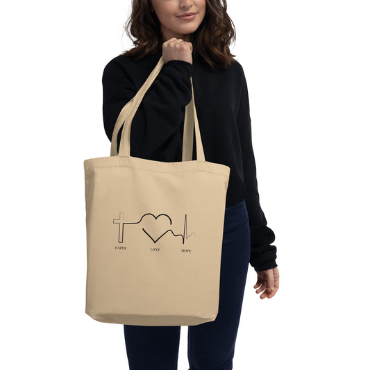 Eco Tote Bag -Faith Love Hope