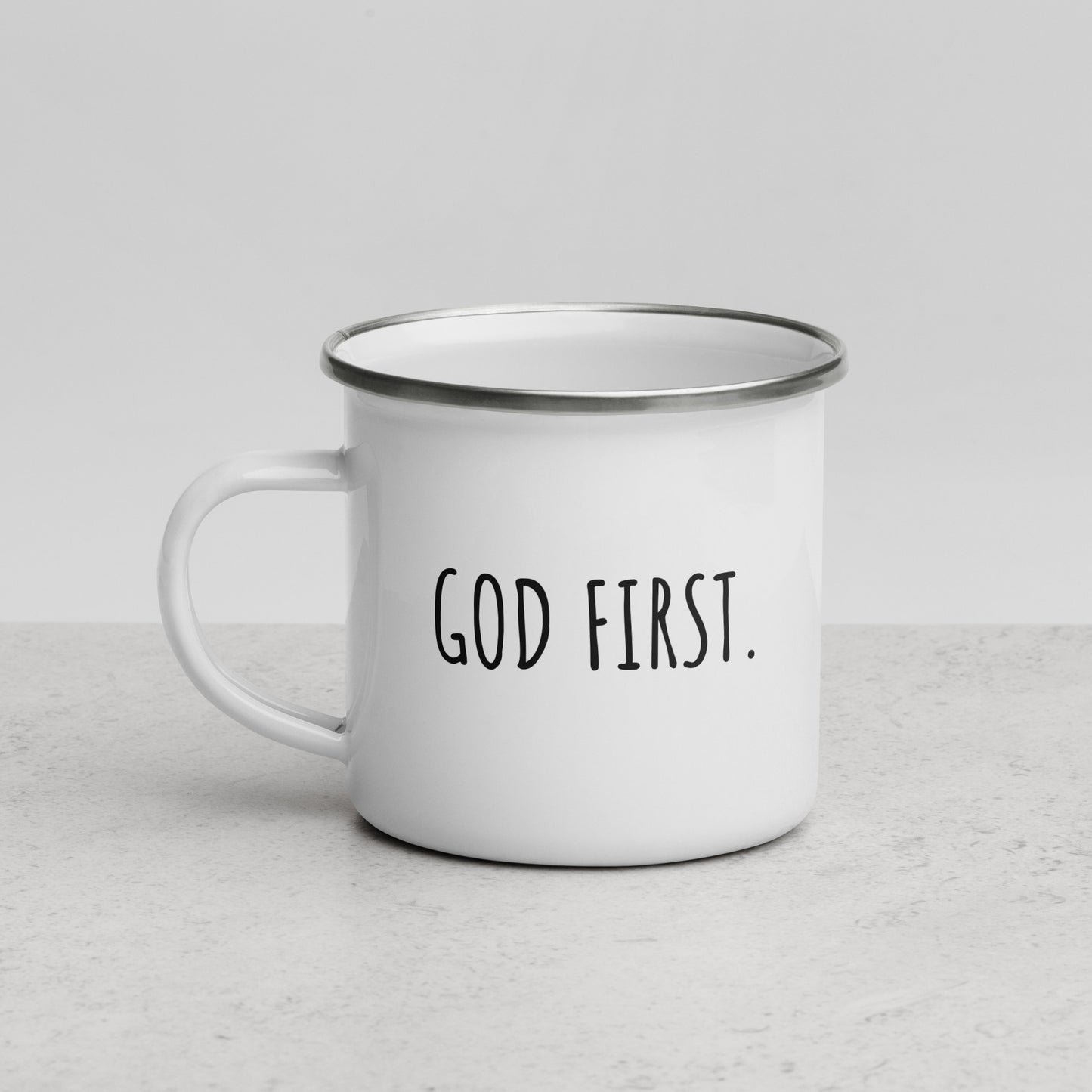 Enamel Mug - GOD FIRST.