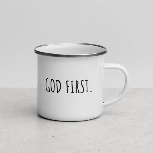 Enamel Mug - GOD FIRST.