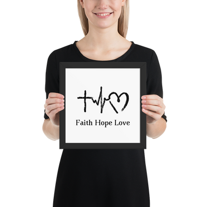 Framed poster Faith Hope Love