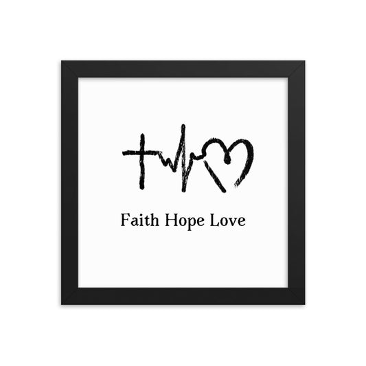 Framed poster Faith Hope Love