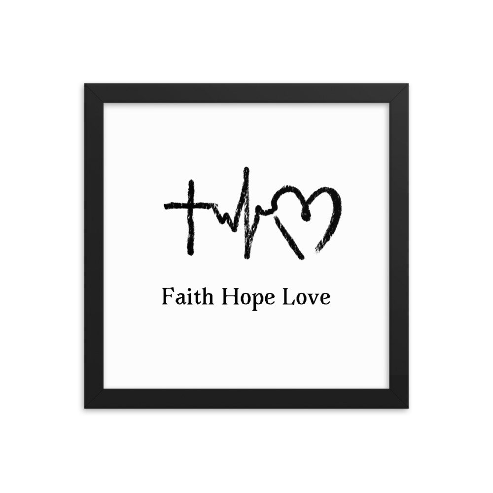 Framed poster Faith Hope Love