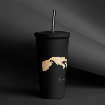 Insulated tumbler with a straw - Freedom of Choice