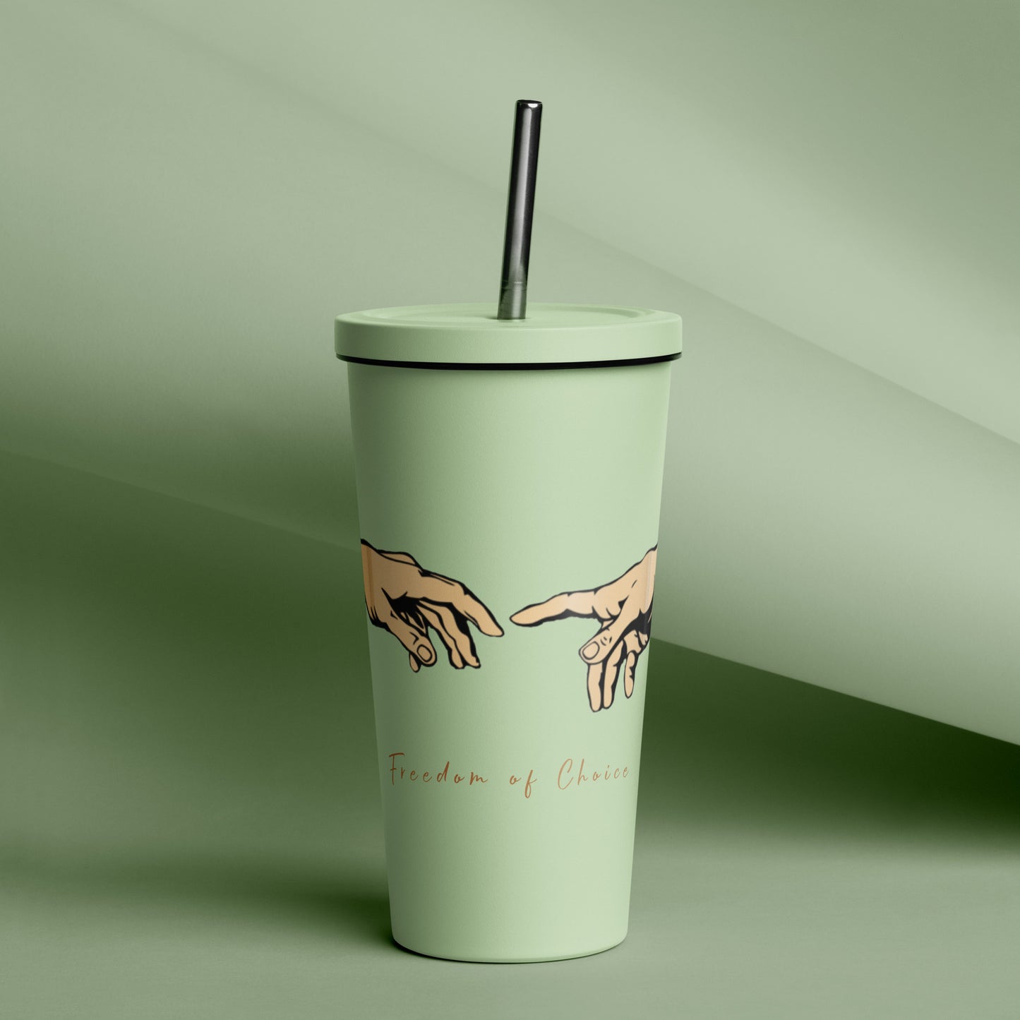 Insulated tumbler with a straw - Freedom of Choice