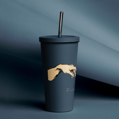 Insulated tumbler with a straw - Freedom of Choice