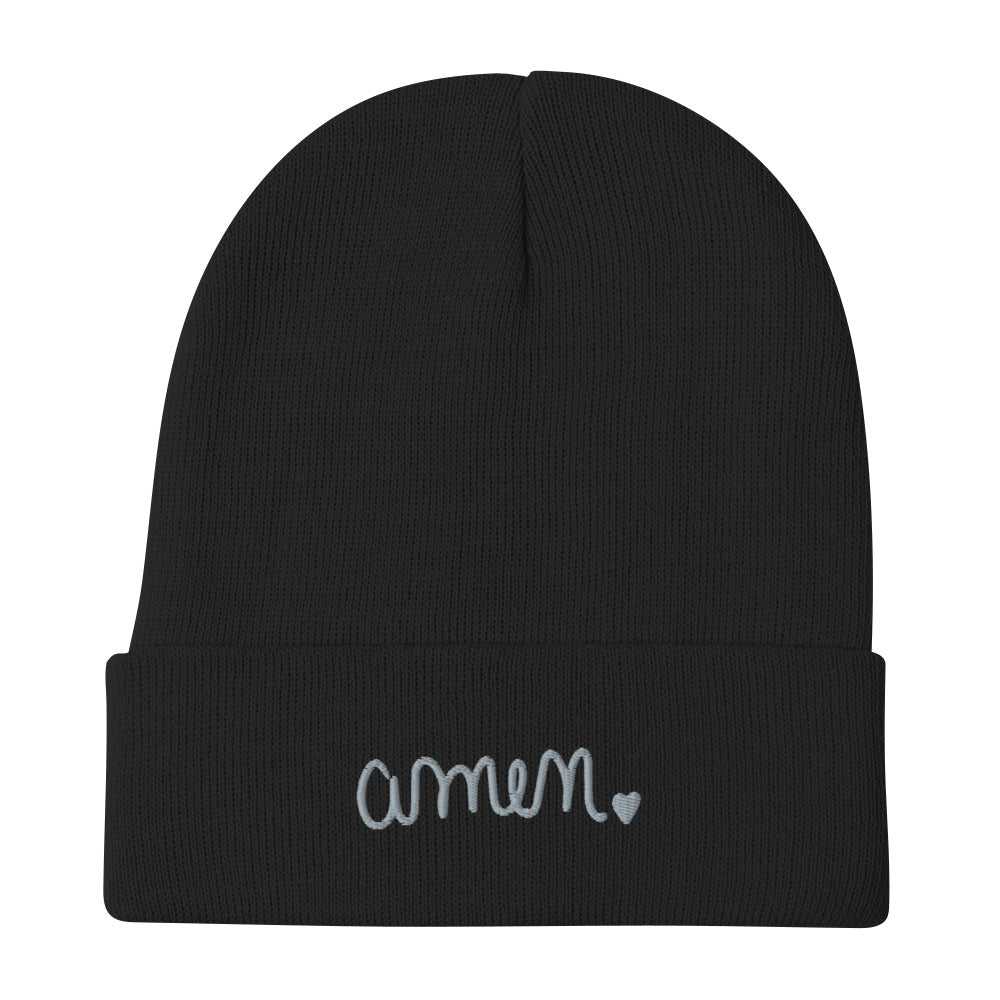 Embroidered Beanie - amen