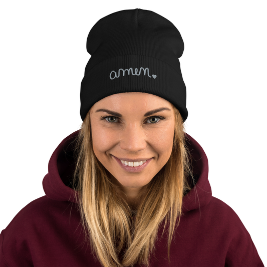 Embroidered Beanie - amen