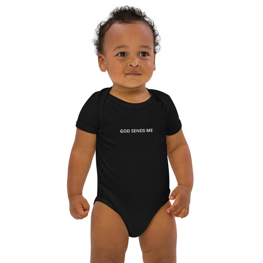 Organic cotton baby bodysuit - god sends me