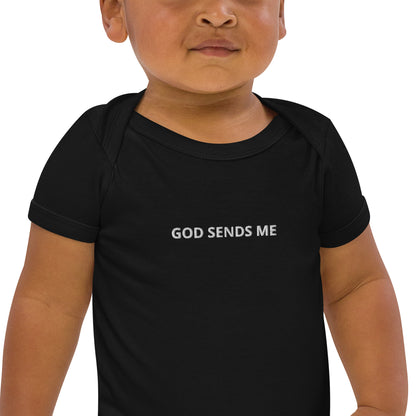 Organic cotton baby bodysuit - god sends me