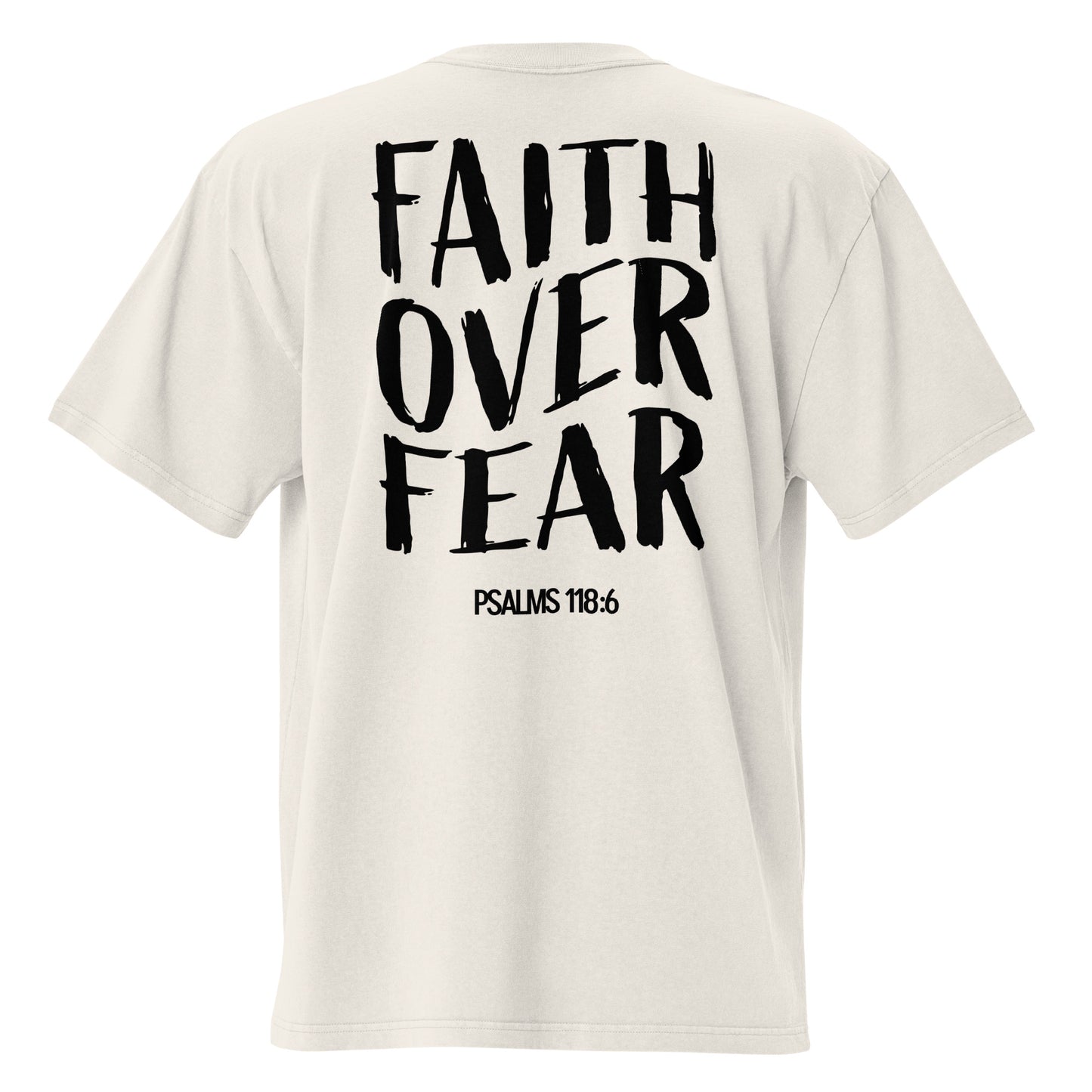 Oversized faded t-shirt unisex - Faith over fear