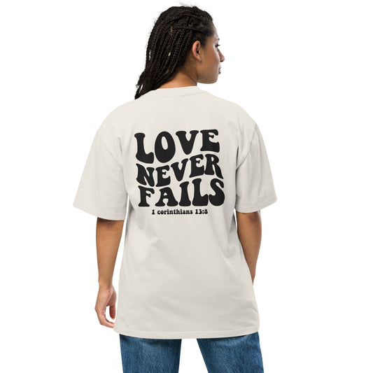 Oversized faded t-shirt - Love never fails