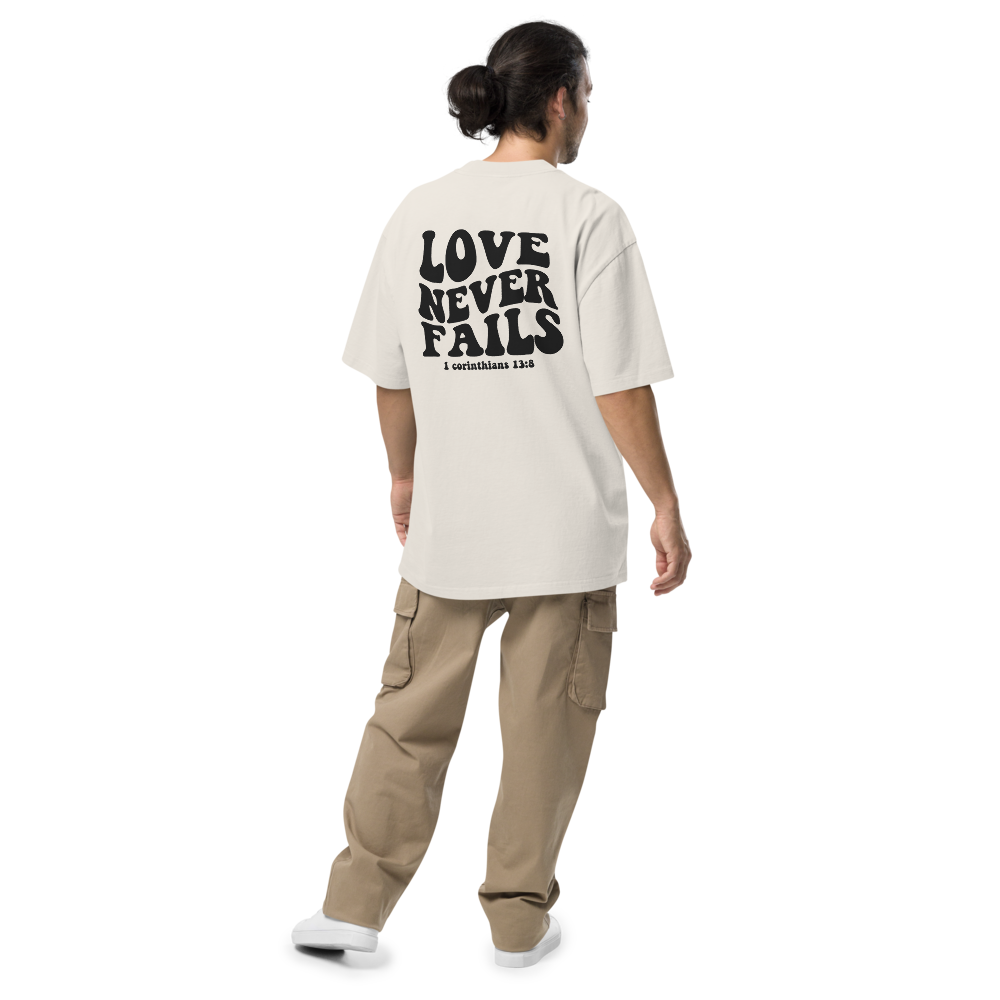 Oversized faded t-shirt - Love never fails