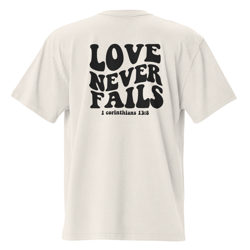 Oversized faded t-shirt - Love never fails