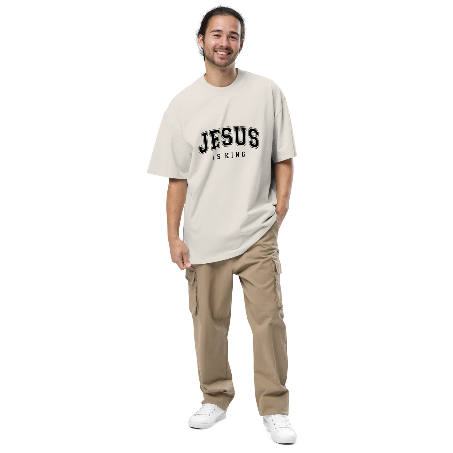 Oversized faded t-shirt unisex - Jesus is King