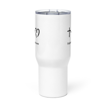 Faith Hope Love Travel mug with a handle