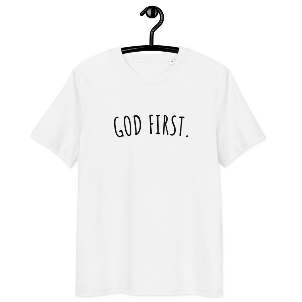 Unisex organic cotton t-shirt - God First.