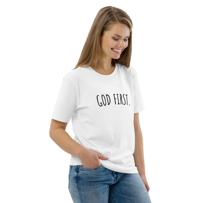 Unisex organic cotton t-shirt - God First.