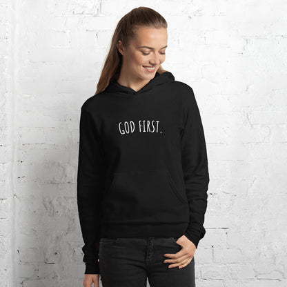 Unisex Hoodie Black - God First