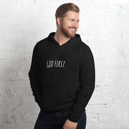 Unisex Hoodie Black - God First