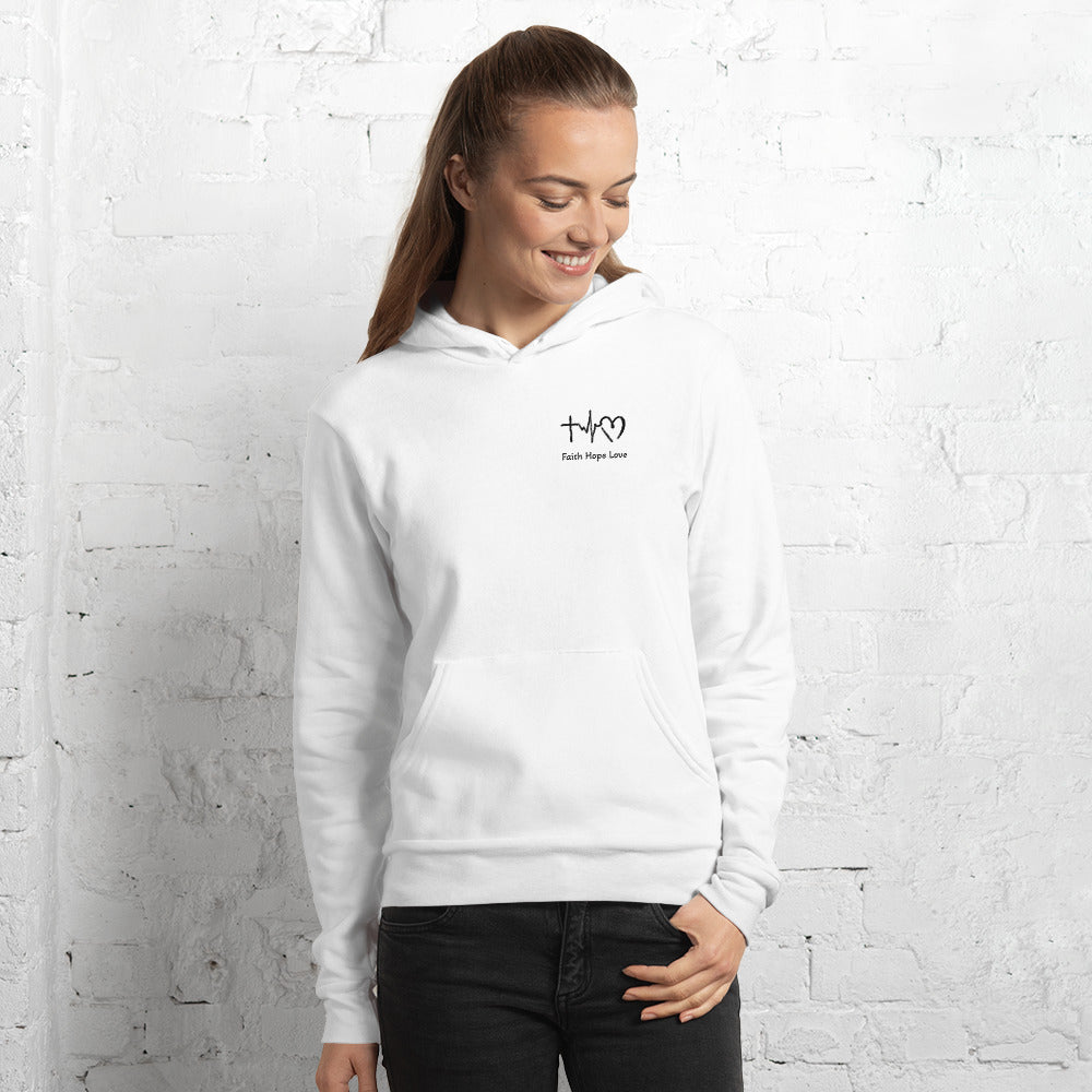 Unisex Hoodie White - Faith Hope Love