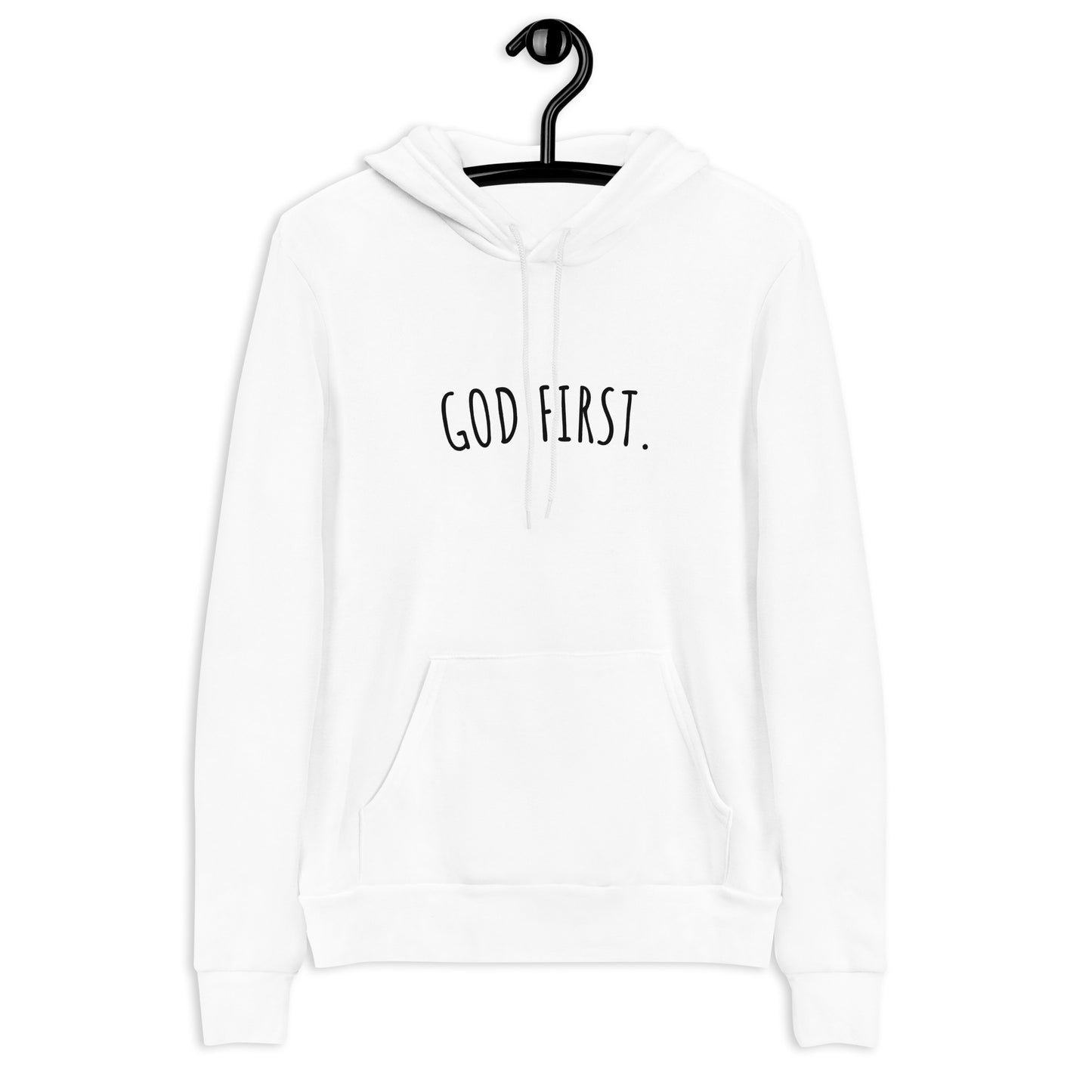 Unisex Hoodie White - God First.