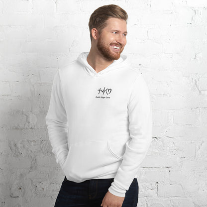 Unisex Hoodie White - Faith Hope Love