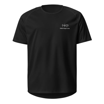 Unisex sports jersey - Faith Hope Love Black