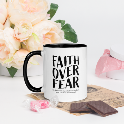 Mug with Color Inside - Faith over fear